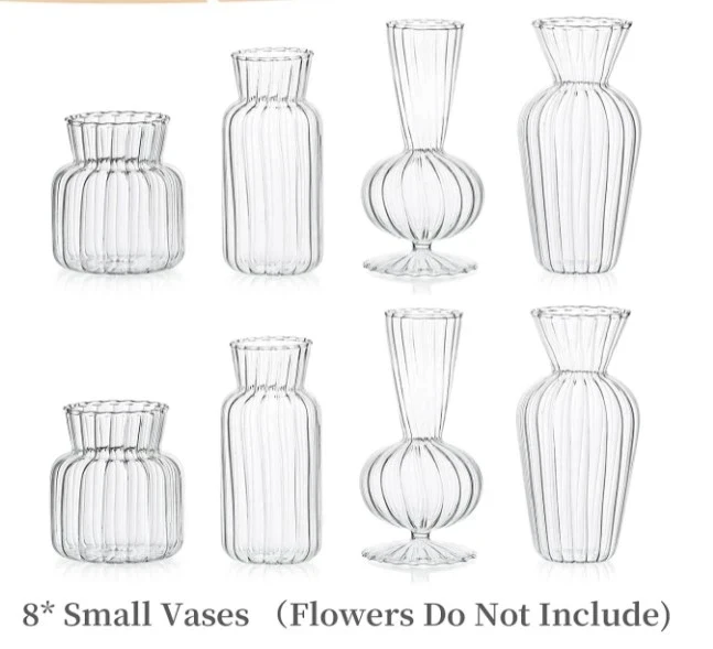 Small Clear Glass Flower Vases 2 Small Clear Glass Flower Vases 2