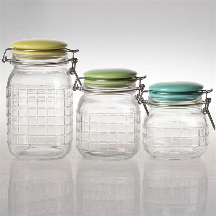 3 Airtight Glass CandyJars With Lids