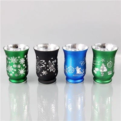 کرسمس گلاس ہریکین کینڈل ہولڈر