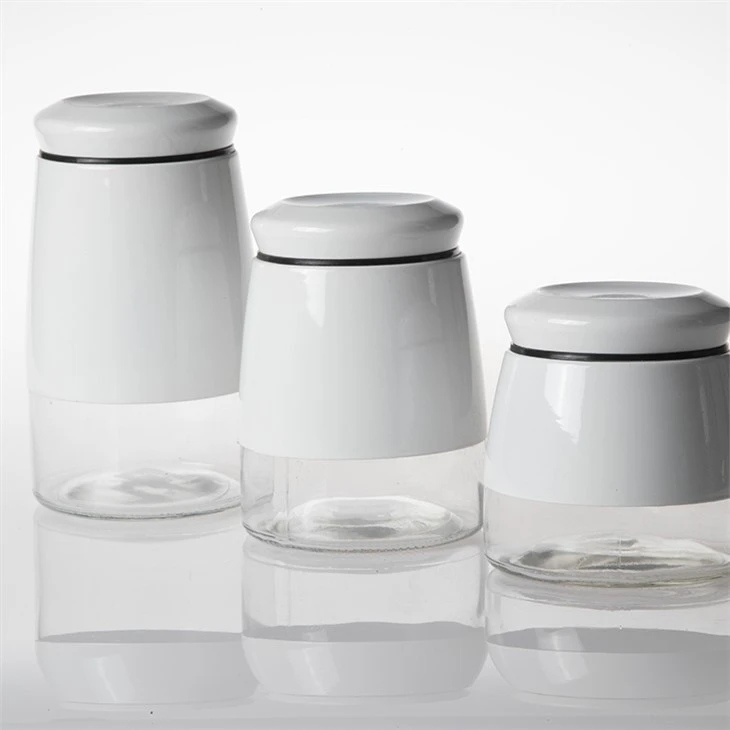 باورچی خانے کے لیے بڑی گنجائش والا ایئر ٹائٹ کلیئر گلاس سٹوریج جار