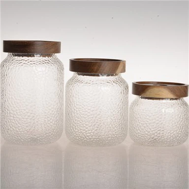 ڈھکن کے ساتھ گلاس ڈالنے والا جار